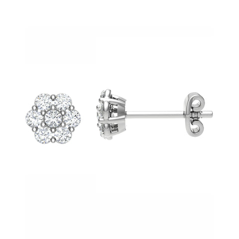 Small flower diamond earrings