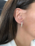 Pave 3 rows Earrings