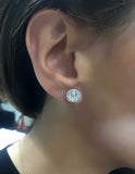 Big cluster halo earrings