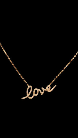 Cursief Love diamond necklace*