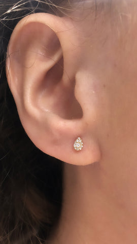Ultra mini pear shape diamond earrings