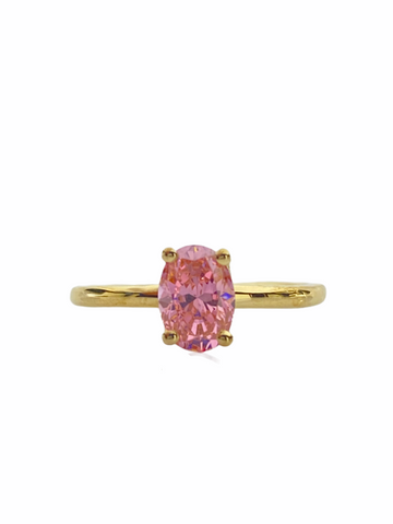 Oval Pink saphire ring