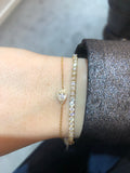 Pearshape halo bracelet